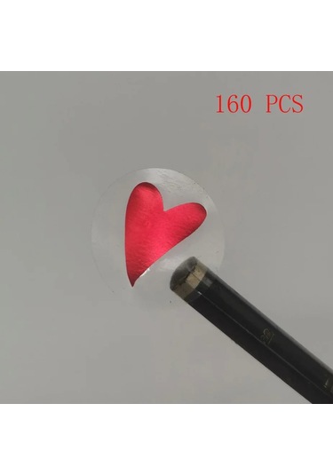 Yuvarlak Altın Kalp Yapışkanlı Etiket Sevimli Sızdırmazlık Etiket Etiket Doğum Günü Kartları Zarf Hediyeler Dekorasyon Kırtasiye 80/160 Adet Bordo