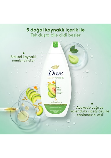 Dove Avakado Yağı Ve Kalendula Özü Nemlendirici Duş Jeli 2 x 450 ML