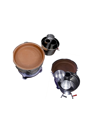 Yaramış 19 Parça Çift Musluklu Semaver - Güveçli - Tandırlı - Saçlı Mangal Seti