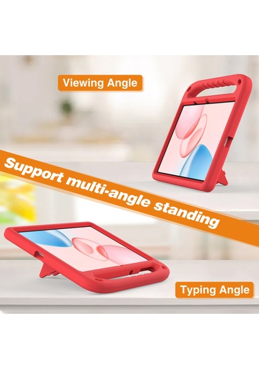 Honor Pad 10 Kılıf El Tutacağı Destekli Tablet Eva Kılıfı - Kırmızı Tablet Kılıfı