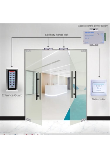 Metal Uzun Rfıd Şifreli Kapı Kilidi Su Geçirmez + 10 Kart