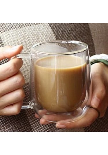 Mis Kitchen 4 Adet Kulplu Cidarlı Cam Çay Ve Kahve Bardağı 250 Ml