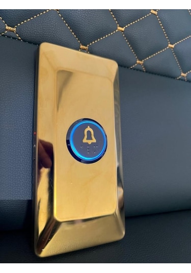 Backhome Led Işıklı Dekoratif Kapı Zili Butonu Gold