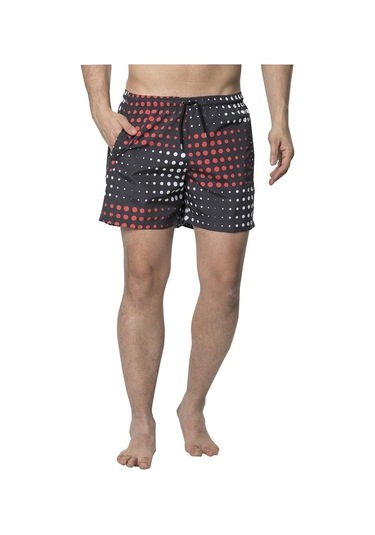 Crozwise Yuvarlak Desenli - Erkek Antrasit Deniz Şortu - 3148-06 Antrasit