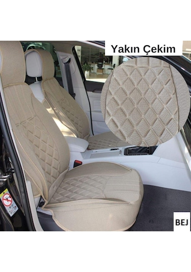 Oto Koltuk Minderi Full Set Takım - Bej Renk Takmatik Pratik