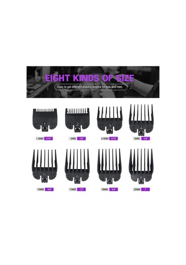 Saç Kesme Makinesi Kılavuz Tarakları Saç Kesme Makinesi Sınır Tarağı Saç Kesme Kılavuzu Değiştirilebilir Tarak Birçok Tıraş Makinesi/düzeltici İle Uyumlu 8 Adet