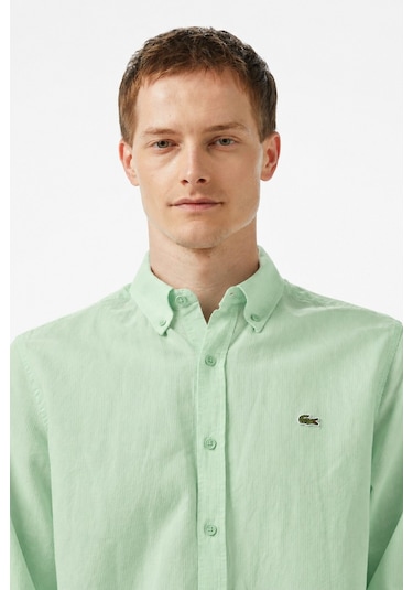 Lacoste Men's Regular Fit Button-down Collar Linen Shirt Green Erkek Düğmeli Yaka Keten Gömlek Yeşil Lacoste Men's Regular Fit Button-down Collar Linen Shirt Green Erkek Düğmeli Yaka Keten Gömlek Yeşil