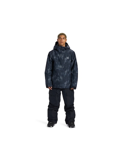 Dc Dc Basis Print Erkek Siyah Snowboard Ceketi Xkk
