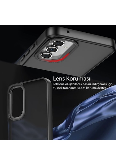 Samsung Galaxy Uyumlu A14 Kılıf Elegant Seri Silikon Kapak Siyah