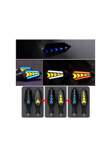 Unichrome DRL Gündüz Farı Çift Taraflı Motosiklet Kayar Sinyal Ledi Takımı