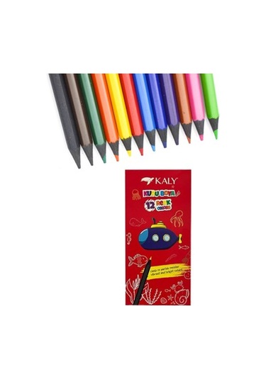 12 Renk Tam Boy Kuru Boya Seti Çok Renkli