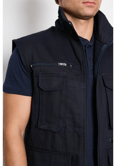 Orange Safety Lacivert Takım Mısır Harman Karışımı Yelek + Panto 001