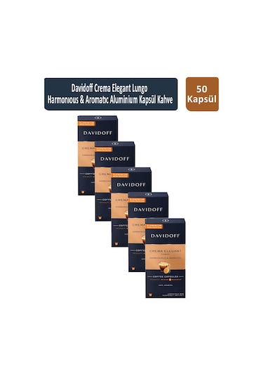 Davidoff Crema Elegant Lungo Harmonıous & Aromatıc Kapsül Kahve 5 x 10'lu