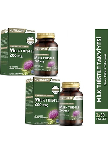 Nutraxin Milk Thistle 200 Mg 60 Tablet 2 Adet