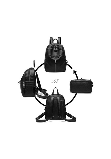 Lichen Yüksek Kaliteli Gençlik Pu Deri Gençlere Yönelik Sırt Siyah