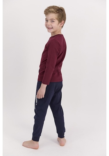 Rolypoly 2542 Connected Bordo Erkek Çocuk Pijama Takımı