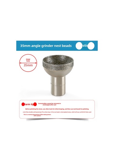 Hombey Mermer Oyma Ve Parlatma Aracı - Köşe Fırçası İçin 35mm Elektroplated Elmas Kaplama Yuvarlak Taş Kesici Ucu