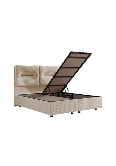 Setaymobilya Baza, Astra Çift Kişilik Baza + Başlık + Real Pedli Yatak, Bej