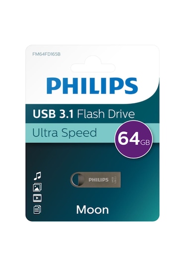 Philips 64gb Usb 3.1 64gb Moon Uzay Grisi Fm64fd165b/00