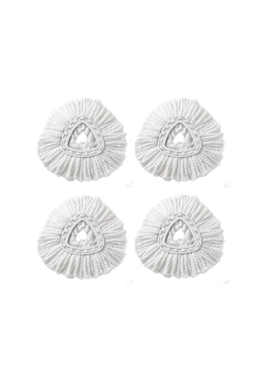 Padalink Vileda Easywring Uyumlu Mikrofiber Mop Başkanı - Üçgen Tipi, Islak/kuru Kullanım, Yıkama Uygun, 4 Adet Beyaz