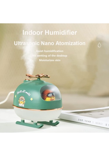 Suofeng Küçük Uçak Şekilli Sessiz Nemlendirici - Sarı - Direk Takılı Tipi 300ml, 4-6 Saat Çalışma Süresi