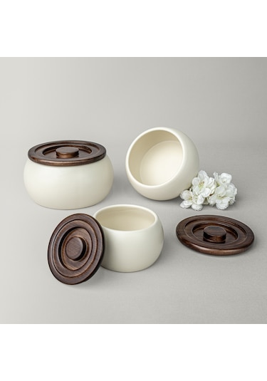 Linens Curve 16 Cm Kapaklı Kase Ekru Ekru