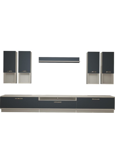 Decoraktiv Trendstyle 8da Mdf Tv Ünitesi Tv Sehpası Beyaz - Antrasit