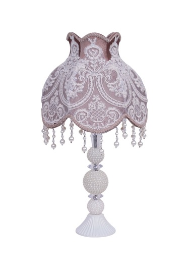 Fransız Dantel Abajur Vizon Koyu Renk Klasik Model Kahverengi