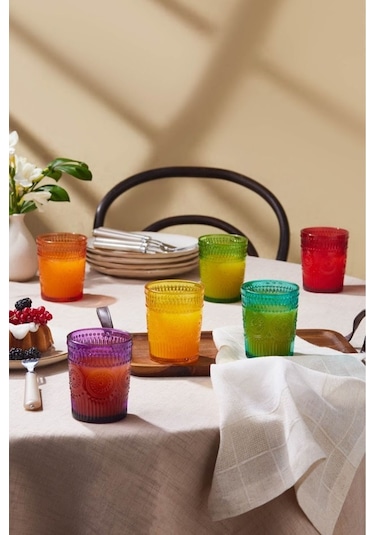 Karaca  Colorato 6'lı Su Bardağı Seti Renkli