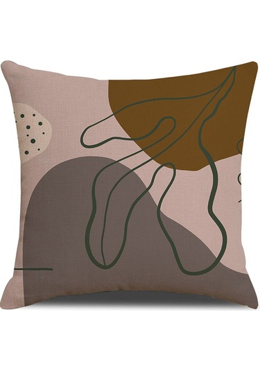 Yeni Sade Tarzda Baskılı Yastık Kılıfı No.09 Ekru