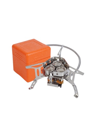 Reedark Taşınabilir Çift Katlı Füme Çıkışlı 3 Alevli Kamp Ocağı, Rüzgar Direnci, 5+ Kişilik Kamping, Piknik Ve Açık Hava Mutfak Gereci Çok Renkli