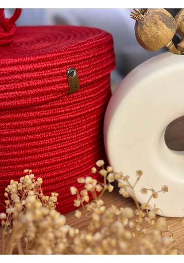 Victor Çok Amaçlı Düzenleyici Kapaklı Sepet,kapaklı Saksılık,kapaklı Organizer 26-20, Küçük Boy Kırmızı