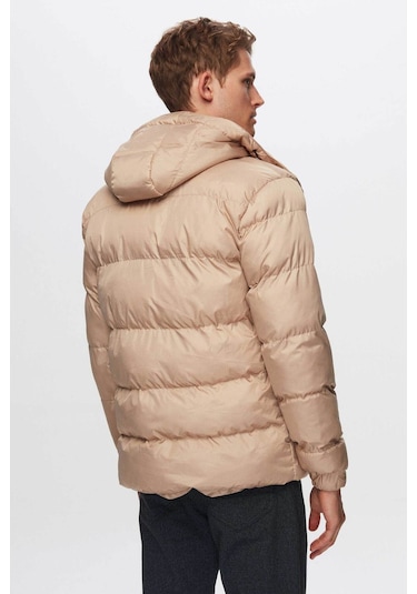 Ds Damat Regular Fit Vizon Rüzgar Geçirmez Yoğun Elyaf Dolgulu Sıcak Tutan Çıkarılabilir Kapüşonlu K 1HF07ORT09020 Vizon