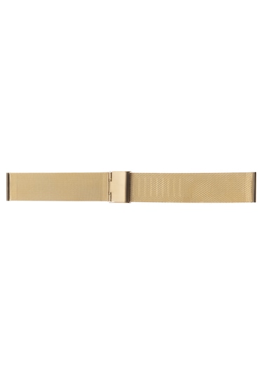 Paslanmaz Çelik Milano İnce Hasır Kordon - Gold - 12mm