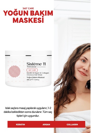 Sistéme 11 Yıpranmış Saçlar Için Intensive Repair Yoğun Bakım Maskesi 350 Ml