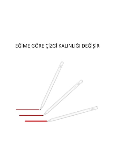 iPad Uyumlu 10.2 2021 (9.Nesil) Eğime Duyarlı Şarjlı Stylus Kalem