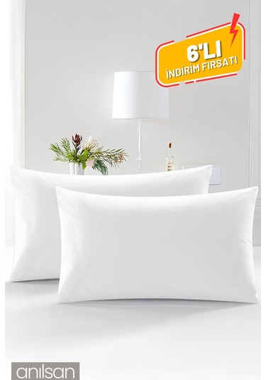 6'lı Mikrofiber Antialerjik Yastık - 600gr, 50x70cm, Boncuk Silikon Dolgulu