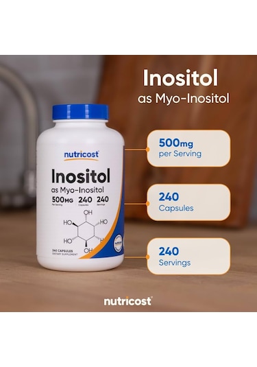 Nutricost İnositol 500mg 240 Caps Veggie Non-gmo Gluten Free Myo