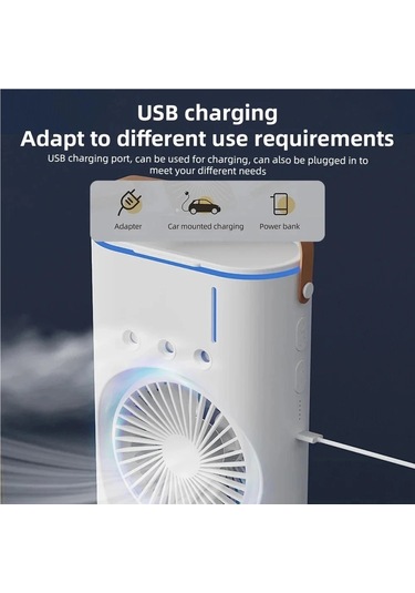 Jialan Usb Şarj Klima Fanı Taşınabilir Soğutma Fanı 3 Memeleri