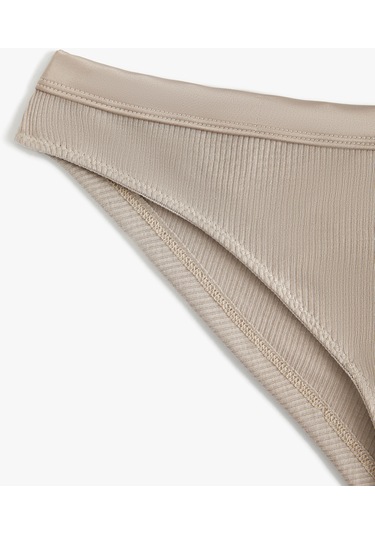 Koton Brief Külot Fitilli Saten Bel Detaylı Gri 4slk30162mk Gri