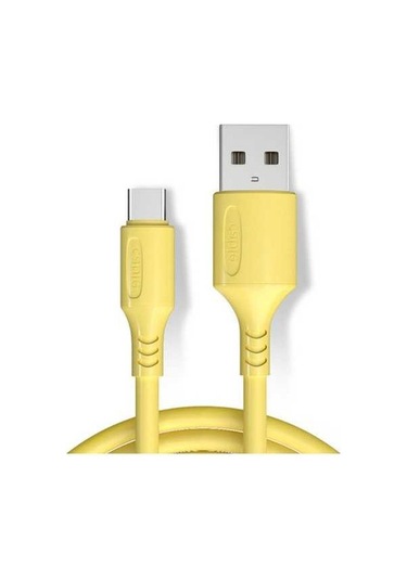 Sandwich 3a Hızlı Şarj Type-c Kablosu, Dayanıklı, 1m Uzunluk, Sarı Renk, Telefonlar İçin
