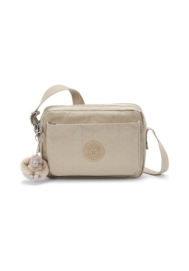 Kıplıng Abanu M Orta Boy Omuz Çantası Bej Sıgn Beıge Emb Bej