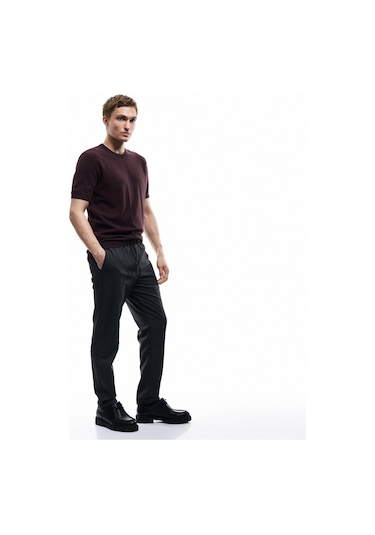 Koton Beli Bağcıklı Katlamalı Paça Cep Detaylı Slim Fit Pantolon Gri 6wam40038hw Gri