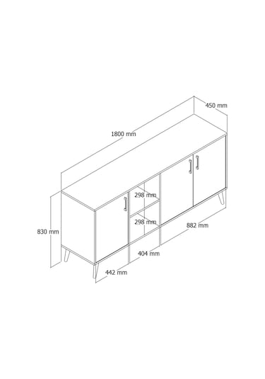 1620 EXXEN AHŞAP AYAKLI MODERN KONSOL