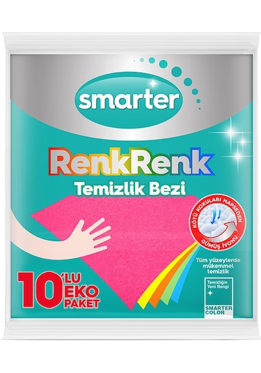 SMARTER RENKRENK TEMİZLİK BEZİ 10 LU