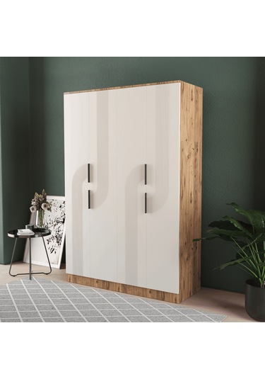 Ekin 4 Kapaklı Eko Bazalı Gardırop - Mdf Kapak Aytaşı