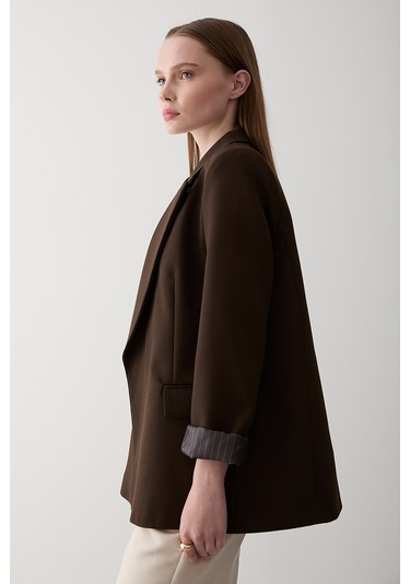 Kahverengi Blazer Ceket - 7560 Kahverengi