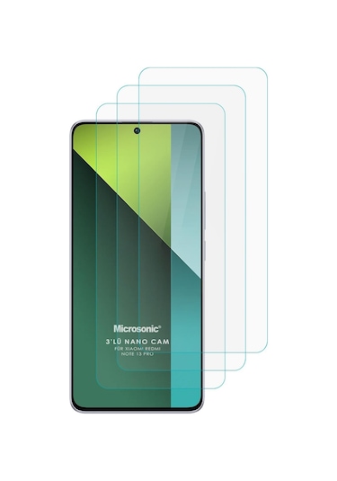 Microsonic Xiaomi Redmi Note 13 Pro 4g Screen Protector Nano Glass Cam Ekran Koruyucu 3 Lü Paket