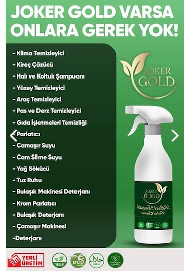 Joker Gold %100 Bitkisel Çok Amaçlı Çocuk&bebek Ürünleri Temizleyici 1 Lt