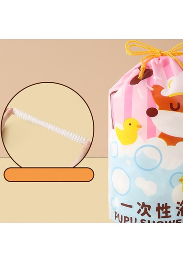 Suntek 100 Adet Tek Kullanımlık Duş Boneleri Elastik Banyo Beyaz